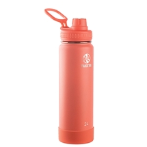 Takeya Actives Insulated Steel Bottle Coral 700ml Spout Lid