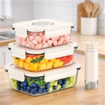 Vacuum Fresh Glass Container Set 3pcs