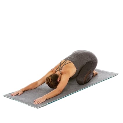 Gaiam Yoga Fitness Towel Grey Teal - Gaiam